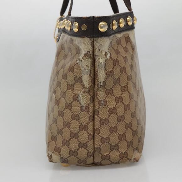 GUCCI GG Crystal Tote Bag Coated Canvas Beige Gold - Picture 5 of 13